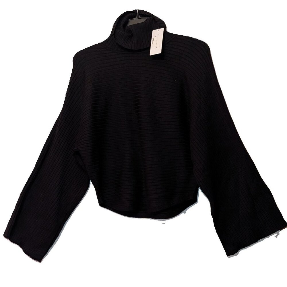 NWT Pink Rose Black Sweater